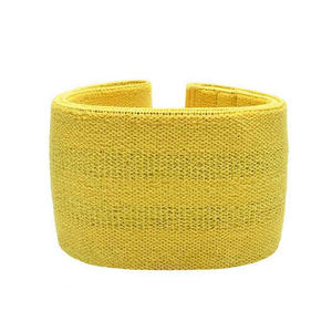 Bandas de ejercicio de resistencia para gimnasio, lazo elástico antideslizante, patrón colorido personalizado, tela de pegamento de cadera resistente, amarillo - Product Image 2