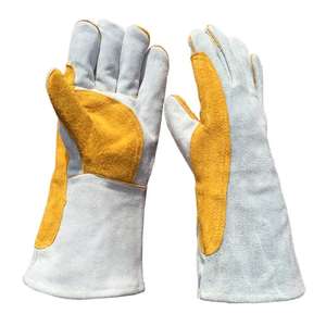Guantes de soldadura de cuero de vaca unisex de gran oferta con puño largo resistente al calor y al agua logotipo personalizado guantes de seguridad superiores - Product Image 6