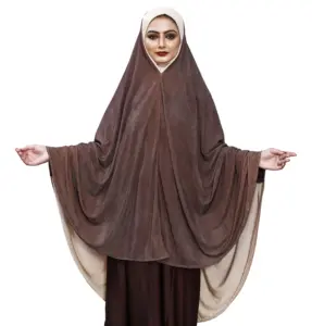 ब्राउन रंग तत्काल तैयार पहनने के लिए महिलाओं Abaya Makhna दुपट्टा