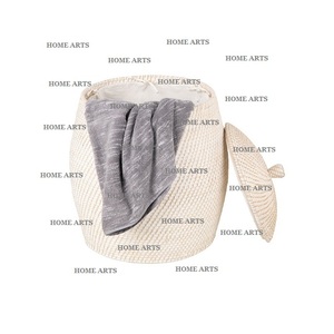 Panier de rangement pour vêtements de forme ronde de créateur Panier à linge en jute de taille personnalisée de haute qualité du fabricant en Inde - Product Image 1