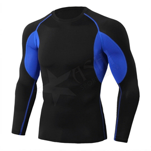 Camiseta de compresión de manga larga para hombre, camiseta transpirable de talla grande Unisex, camiseta de compresión Unisex en blanco - Product Image 3