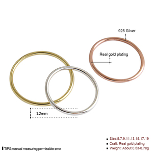 R00262 925 in <span class=keywords><strong>argento</strong></span> Sterling gioielli da sposa minimalisti 1.2mm <span class=keywords><strong>sottili</strong></span> linee lisce cerchio anelli da dito per donne ogni giorno - Product Image 2