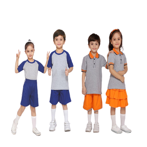 Uniforme Escolar Primario Unisex Personalizado de Alta Calidad al por Mayor, Uniforme Deportivo de Punto 100% Algodón para Niños - Product Image 4