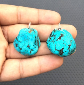 Colgante de plata de ley 92,5 hecho a mano con piedras preciosas turquesas de alta calidad para collar de joyería DIY, abalorio chapado en oro - Product Image 4