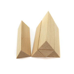 2018 כיף gd-צעצוע עץ 3d 25*75 מ מ "מ עץ רגיל חד-צדדי בלוקים פריזמה משולשים/אבני עץ לא גמורים/אבני עץ - Product Image 4
