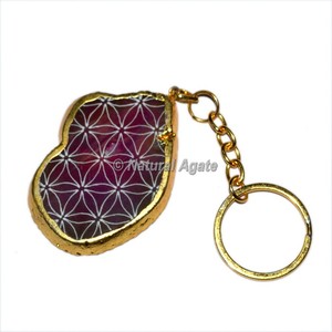 Porte-clés en pierre d'agate naturelle, sculpté - Product Image 1