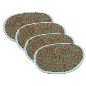 High Grade Christmas Fancy Dinner Printed Color Round Napkins Hotel Restaurant Use Wholesale High Quality <b>Wood</b> <b>Block</b> Print Color - Product Image 5