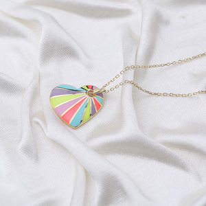 Pendentif en émail coloré 925, fait à la main, en forme de cœur, bijoux en argent Sterling, tendance, pour femmes, nouvelle collection - Product Image 2