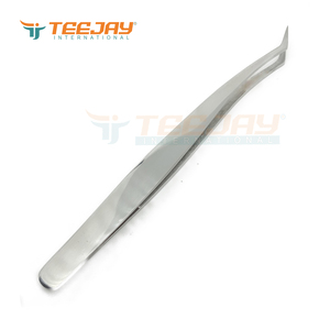 Pince à épiler TEEJAY en acier inoxydable poli argenté, modèle Seagull Russian Volume, à pointe lisse, 12,5 cm - pour l'isolation des cils - Product Image 2