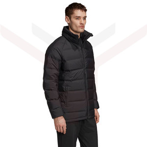 Chaqueta larga acolchada de algodón para hombre, de manga larga y cuello redondo, Color sólido, venta directa de fábrica - Product Image 2