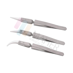 Pinzas de pestañas Mahersi de calidad profesional, pinzas rectas mate para hacer cejas y joyas de moda de belleza con punta puntiaguda - Product Image 1