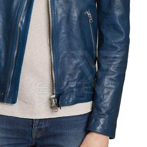 Veste en cuir de motard décontractée vintage à la mode pour hommes, vêtements d'extérieur en toile à col montant pour moto, imperméable à l'eau - Product Image 5