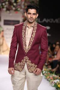 2021 New Indo-Western Beaded <b>Blazer</b> with Pant Breathable & Plus Size Beautiful Zardozi Embroidery <b>for</b> Weddings & Parties - Product Image 2