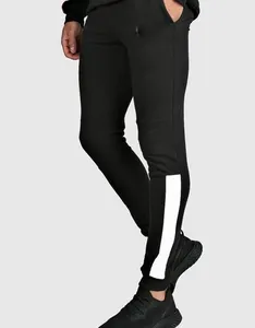 Профессиональные мужские однотонные спортивные штаны на заказ, облегающие штаны для бега, черные штаны для бега