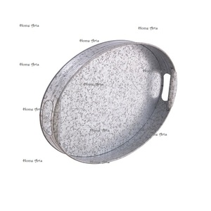 ถาดใส่อาหารชุบสังกะสีพร้อมที่จับเชือกถาดชากาแฟทรงวงรีขนาดคลาสสิกออกแบบได้ตามต้องการ - Product Image 6