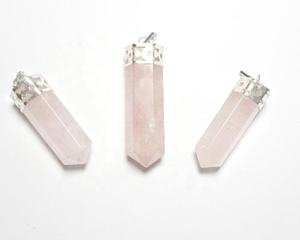 Pendentif Point Crayon Fait Main Quartz Rose Facette Feng Shui AGATE Chakra Pierre Artisanat Vacances Gemme Semi-Précieuse - Product Image 1