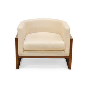 Sillón Livi de Madera de Caoba con Mimbre de Tejido Abierto, Diseño Clásico Contemporáneo para Sala de Estar, Hogar u Hotel - Product Image 2