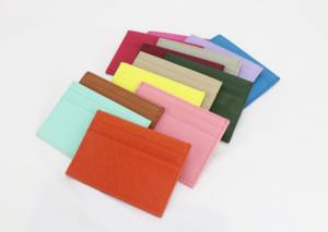 Custom Made Leather Zipper Cardholder with Interior <b>Key</b> Ring - Product Image 2