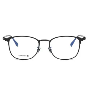 재고 안경 티타늄 레트로 브론즈 컬러 광학 프레임 안경 배송 준비