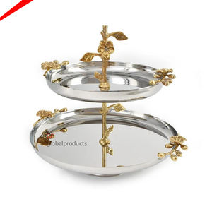 Soporte de pastel redondo de 2 niveles ecológico con diseño de mariposa de metal en el soporte de diseñador superior para Cupcake 2025 - Product Image 5