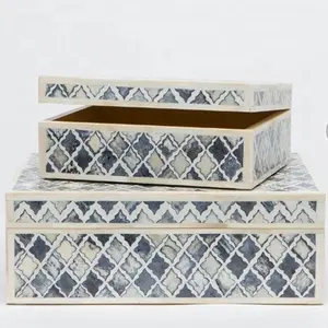 木骨手工装饰印度图案盒摩洛哥镶嵌印度饰品珠宝收纳盒