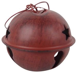 Campana de hierro con diseño cruzado, decoración navideña de alta calidad, color níquel - Product Image 6