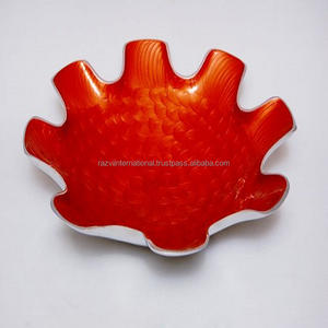 Bol de service à salade fruits au design personnalisé moderne et antique en métal aluminium durable avec vaisselle classique au design gaufré - Product Image 5