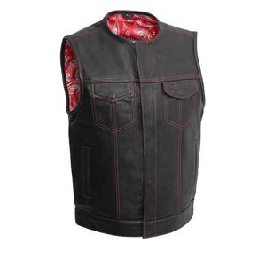 Chaleco de cuero vaquero para hombre, Club Estilo Chaleco de cuero para motocicleta, chaleco vaquero de piel de vaca para hombre, chaleco de malla para motocicleta para hombre - Product Image 5