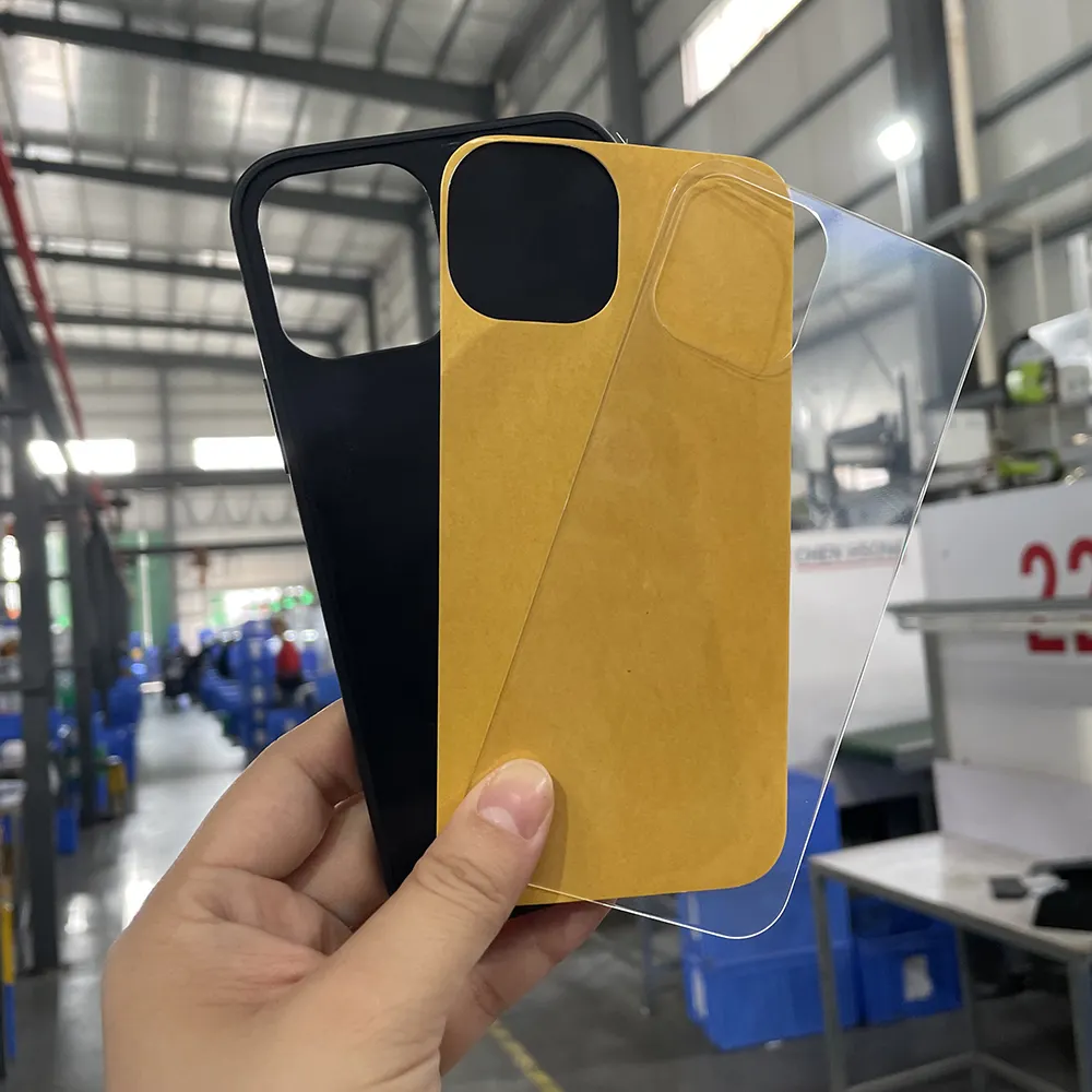 Wholesale 2D Sublimation Printing TPU Blank Groove Cover Case Tempered Glass Customized Pattern Mobile Phone Case For iPhone 13