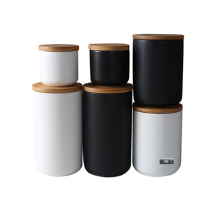 โถเซรามิกสไตล์นอร์ดิกสำหรับเก็บอาหารแห้ง ชา กาแฟ <span class=keywords><strong>เครื่องปรุง</strong></span>รส พร้อมฝาปิด ปลอดภัยสำหรับอาหาร - Product Image 1