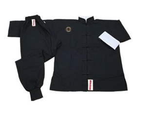 Todo negro 8oz 100% algodón estudiante Kung Fu uniforme con cintura elástica con cordón perfecto desgaste de artes marciales para estudiantes - Product Image 1