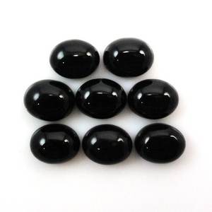 Ónice Negro Natural de 2 mm y 3 mm, Cabujón Ovalado Liso Calibrado, Piedra Preciosa Suelta, Tienda del Fabricante en Línea, Precio de Fábrica, Alibaba India - Product Image 1