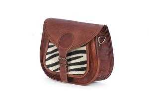 Bolso bandolera de cuero genuino con estampado de cebra para mujeres y niñas, elegante bolso de hombro de animal Vintage con cierre de sillín impermeable - Product Image 2