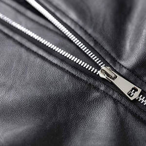 Chaqueta de piel de vaca genuina de Color sólido a la moda para hombre de invierno con tela de lona con cuello levantado - Product Image 6