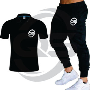 Men's summer slim casual suit breathable and comfortable two-piece youth POLO shirt outerwear - Product Image 5