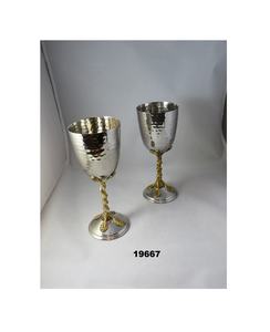 Judaicaที่ไม่ซ้ำกันออกแบบใหม่ร้อนถ้วยKiddushแบบดั้งเดิมถ้วยKiddush,ทองเหลืองชุบทองเหลืองGoblet - Product Image 1