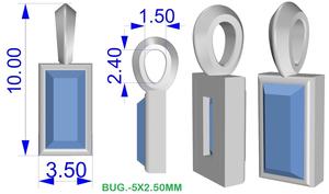 Cristal Cuarzo Baguette Forma Colgante & Charm Plata de ley con chapado en oro Precio de fábrica - Product Image 5