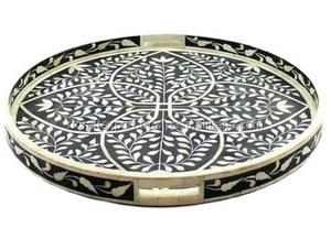 Plateau de service en incrustation de nacre fait main de la meilleure qualité Plateaux en os pour la maison et l'hôtel - Product Image 4