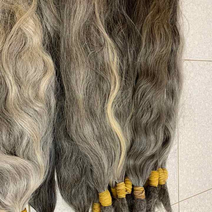 Grey Hair Bulk From Old Men, Natural White Grey Hair Bulk, Unprocessed Grey Hair