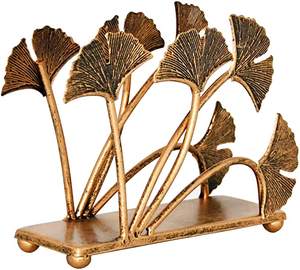 Estante de almacenamiento de servilletas con forma de hoja de bronce, servilletero de boda para Hotel, accesorio de baño, utensilios de cocina y suministro de mesa - Product Image 5