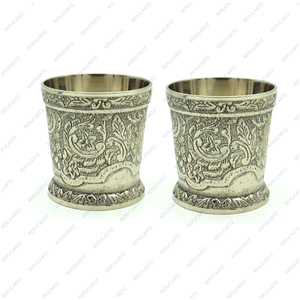 Verres à boire en laiton gaufré de haute qualité et télescope en laiton avec support réglable – Cadeau décoratif pour la maison et le bureau - Product Image 2