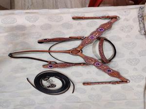 Y & Z Juego de Riendas de cuello de pecho de cuero de alta calidad y calidad superior Sillines occidentales Precio al por mayor Uso ecuestre de caballos - Product Image 5