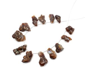 Perles brutes d'agate de feu mexicaine naturelle, forme fantaisie, qualité AAA, pour la fabrication de bijoux, 17x10MM-26x12MM - Product Image 5