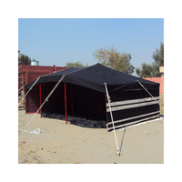 Tenda Tradisional Arab Timur Tengah, Hitam & Putih Garis Kanvas Berkemah Luar Ruangan Tenda Gurun Pasir Tradisional Saudi Arabia Panama Pasar