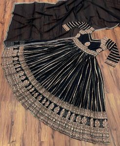 Vestido largo AnarkaLong li, cosido con Dupatta a juego para temporada festiva y ocasión especial para niñas, vestido de diseñador de gorgette - Product Image 6