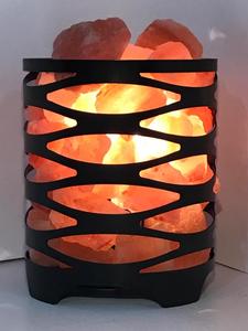 Décoration d'intérieur élégante Artisanat naturel artisanal Belle lampe au sel de l'Himalaya Forme d'arbre à fleurs sculptées avec du sel naturel - Product Image 5