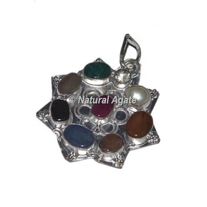 Pendentif en Agate de guérison 9 plaques vasu, pendentifs des sept chakras - Product Image 1