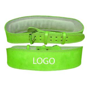 Ceinture de gymnastique professionnelle avec boucle en argent de 4 pouces Ceinture d'haltérophilie en cuir véritable coloré-Nouveau avec différentes couleurs - Product Image 1