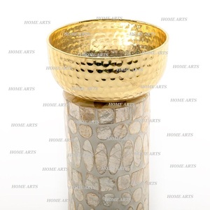 Bol à dessert rond de taille personnalisée, en métal martelé, avec support en nacre, pour les meilleures ventes - Product Image 2