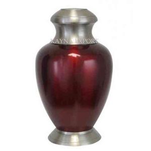 งานหัตถกรรมโลหะทองเหลืองแข็งแกะสลักสีแดงสำหรับงานศพผู้ใหญ่สำหรับขี้เถ้าออกแบบคลาสสิกขอบ - Product Image 3